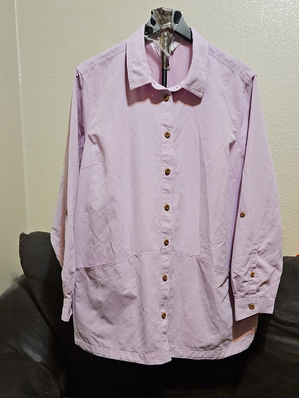 Duluth Trading Co Light Lavender Bomber-Style Button Front Jacket
